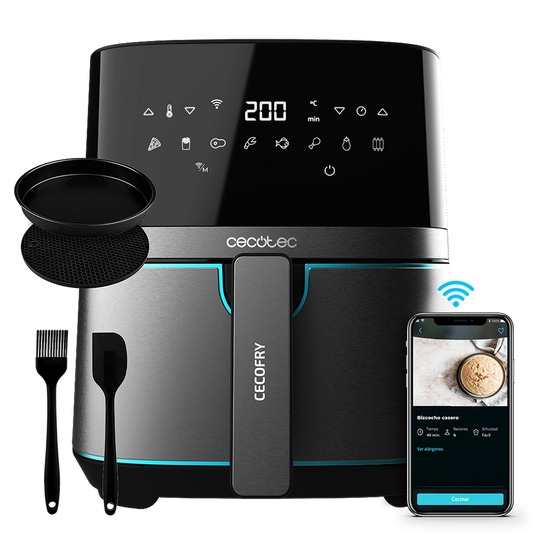 Frytkownica beztłuszczowa Cecotec Cecofry Full InoxBlack 5500 Connected Pack air fry