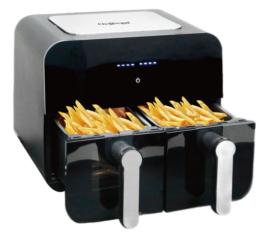 Аrytkownica beztłuszczowa dwukomorowa 9L (2×4,5L), 1400W - Cheffinger CF-AFRY 9 –