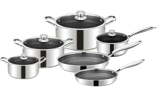 Cheffinger DIAMOND - 10 PCS STAINLESS STEEL COOKWARE SET / Zestaw