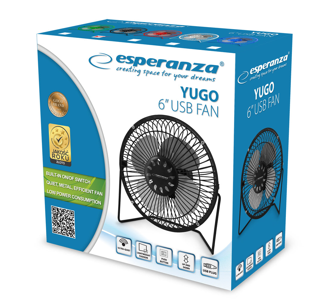 ESPERANZA WENTYLATOR 6" USB YUGO CZARNY