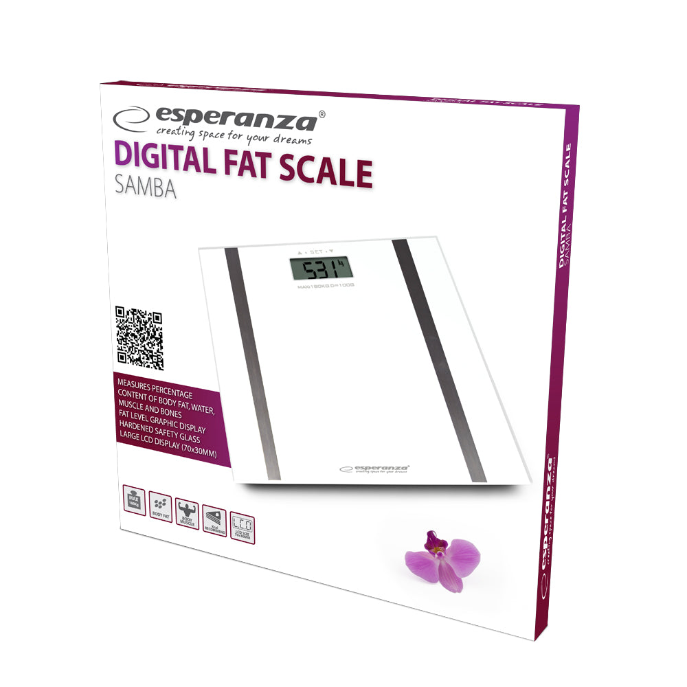 ESPERANZA CYFROWA WAGA ŁAZIENKOWA ANALITYCZNA SAMBA BIAŁA