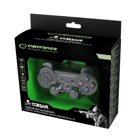ESPERANZA GAMEPAD PS2/PS3/PC USB CORSAIR CZARNY
