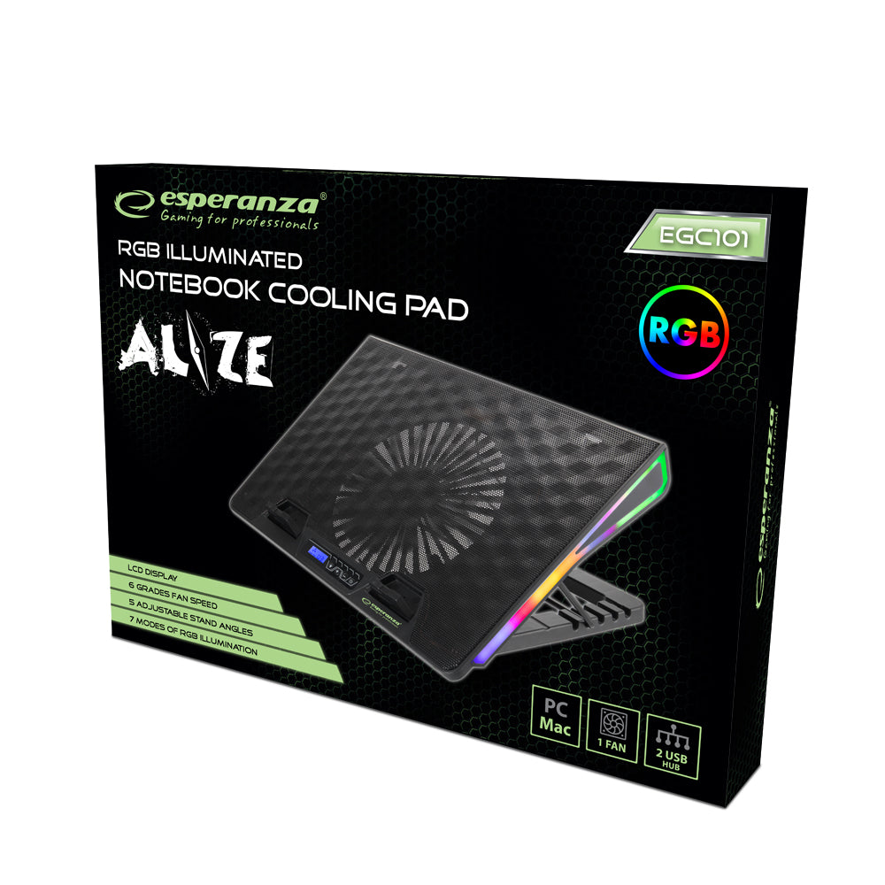 ESPERANZA PODSTAWKA CHŁODZĄCA GAMING POD NOTEBOOK LED RGB ALIZE