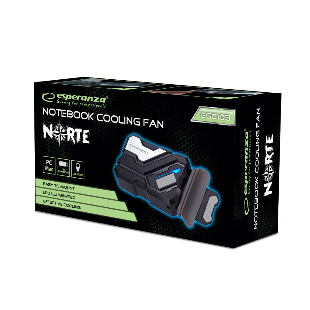 ESPERANZA WENTYLATOR CHŁODZĄCY GAMING DO NOTEBOOKA LED USB NORTE