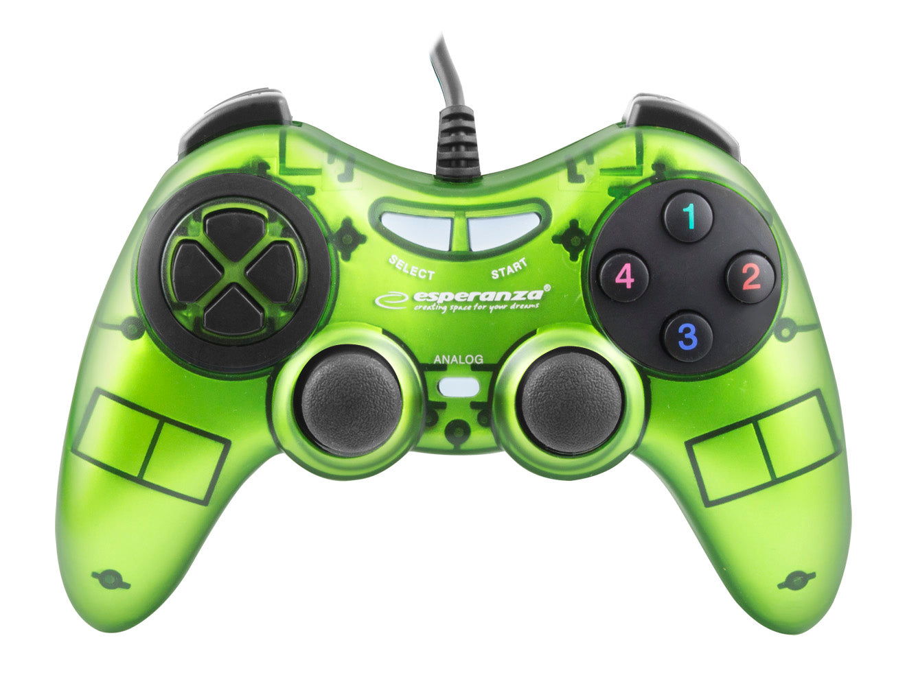 ESPERANZA GAMEPAD PC USB FIGHTER ZIELONY