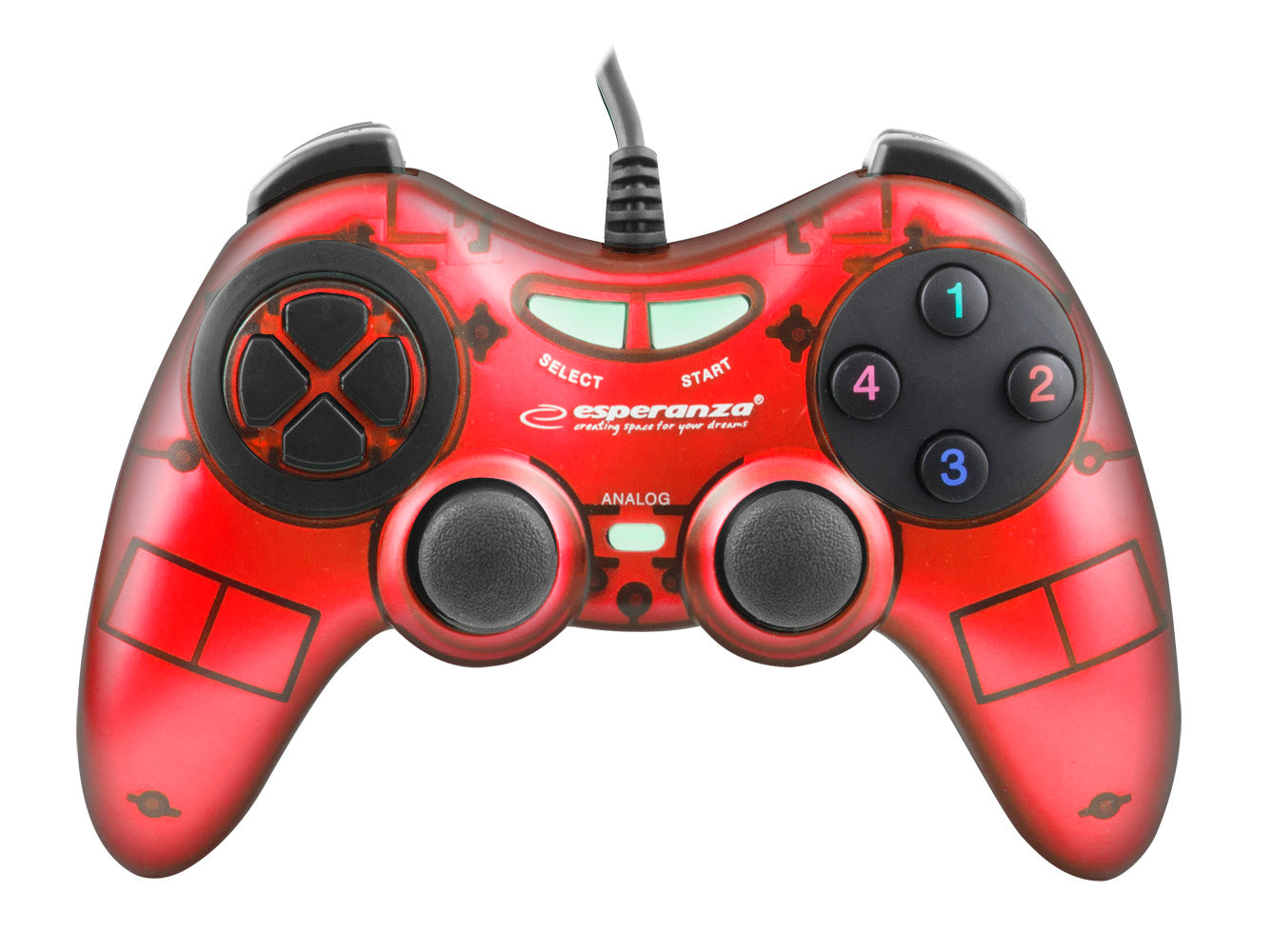 ESPERANZA GAMEPAD PC USB FIGHTER CZERWONY
