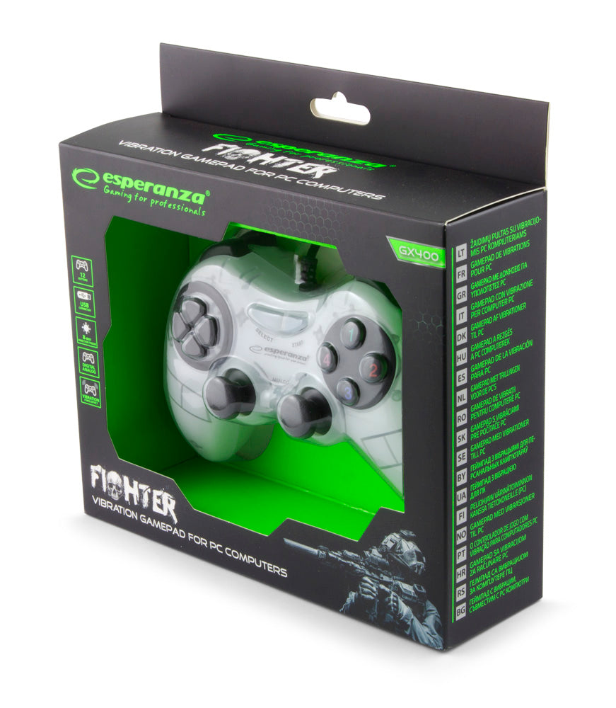ESPERANZA GAMEPAD PC USB FIGHTER BIAŁY