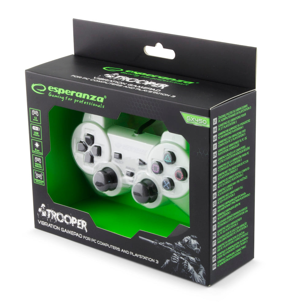 ESPERANZA GAMEPAD PC/PS3 USB TROOPER BIAŁO-CZARNY
