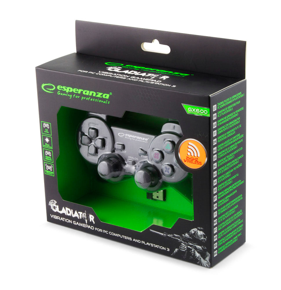 ESPERANZA GAMEPAD BEZPRZEW. PC/PS3 USB GLADIATOR CZARNY