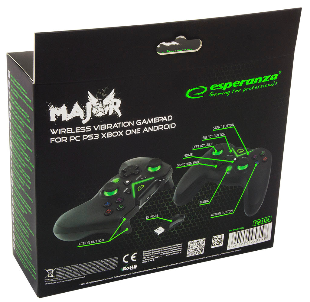 ESPERANZA GAMEPAD BEZPRZEW. PC/PS3/XBOX ONE SERIES X/S USB MAJOR