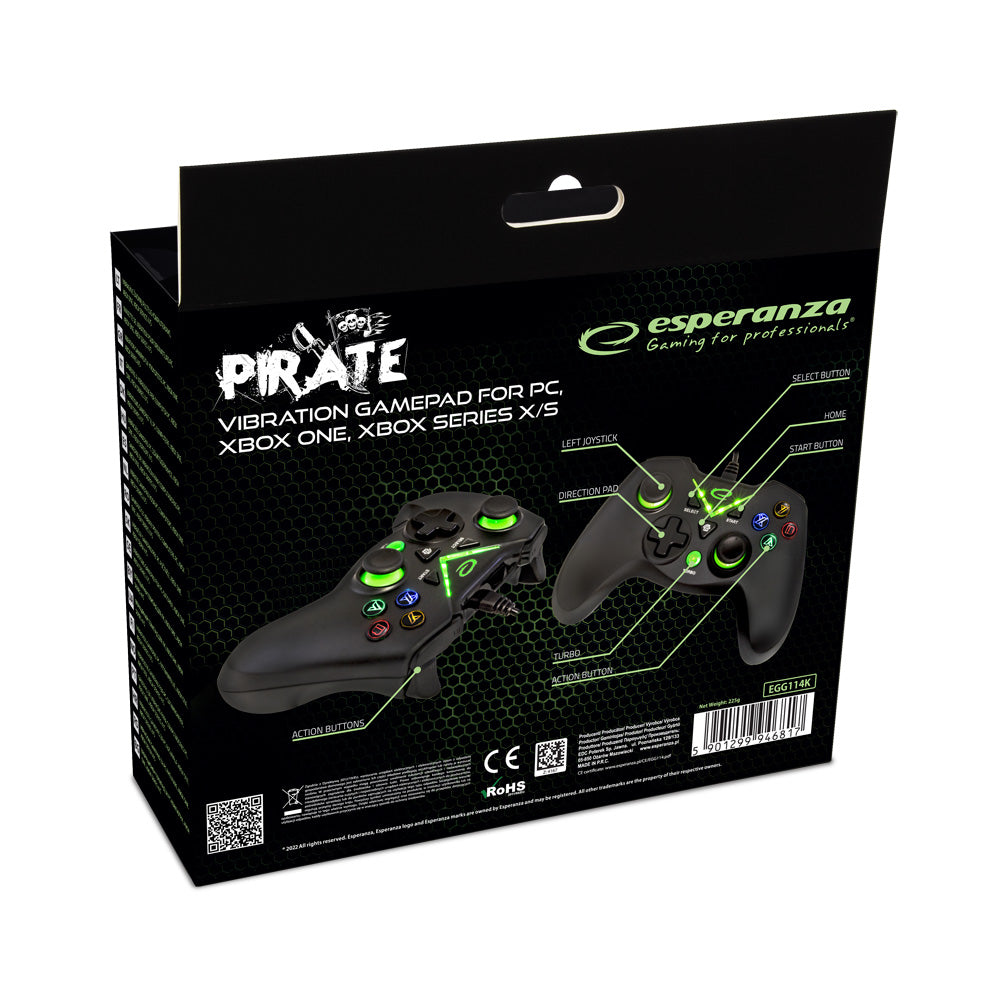 ESPERANZA GAMEPAD PC/XBOX ONE/XBOX SERIES X/S USB PIRATE