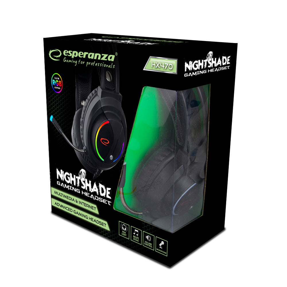 ESPERANZA SŁUCHAWKI Z MIKROFONEM GAMING NIGHTSHADE