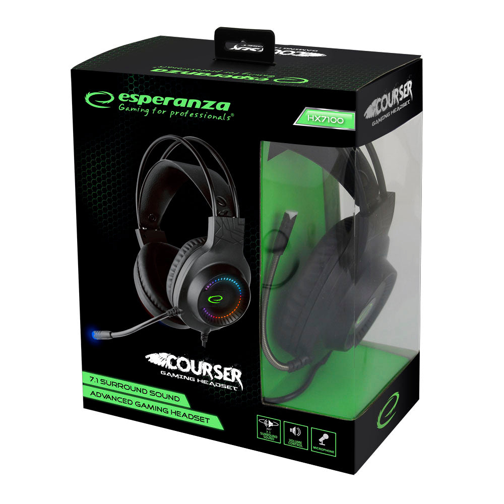 ESPERANZA SŁUCHAWKI Z MIKROFONEM GAMING 7.1 COURSER