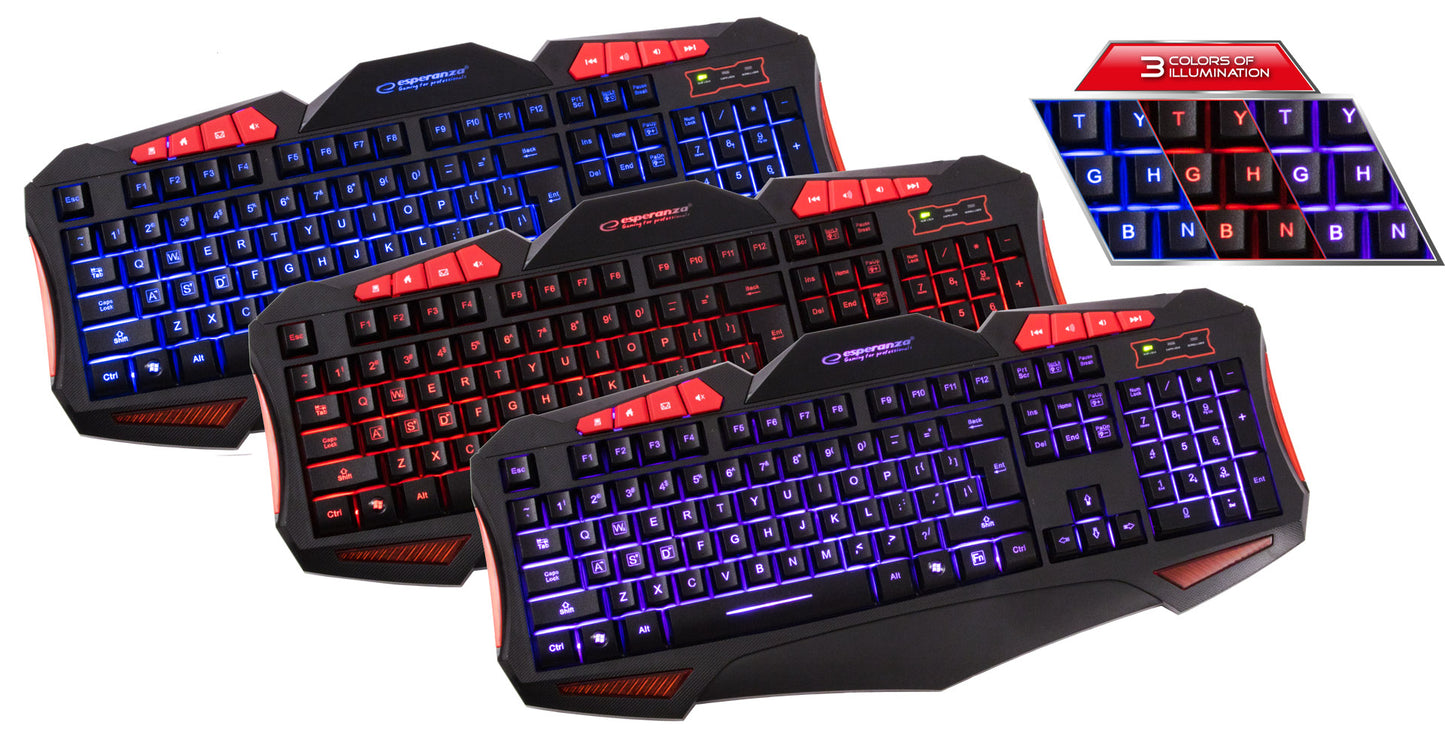 ESPERANZA ZESTAW PRZEWOD. MULTIMED. GAMING LED USB SHELTER