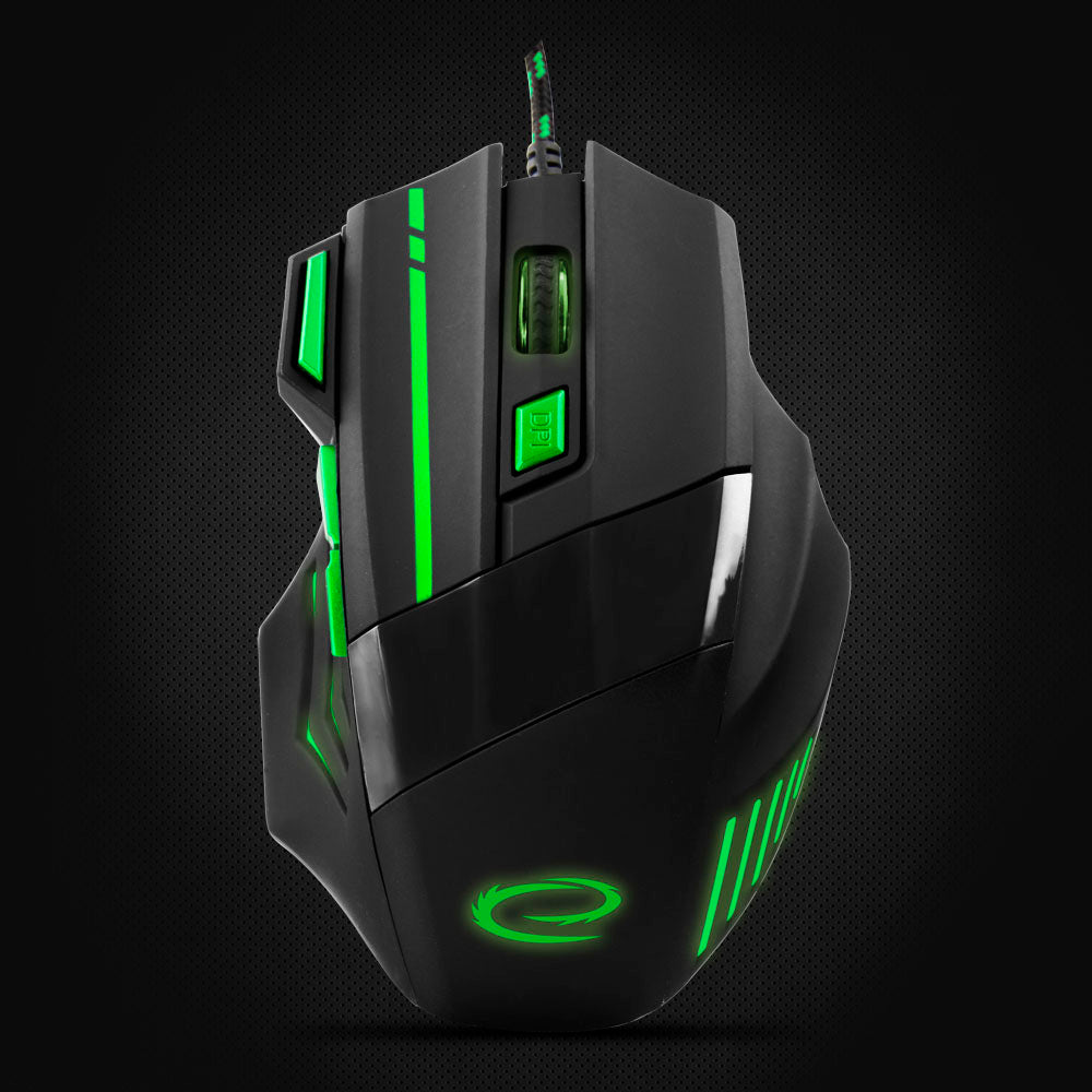 ESPERANZA MYSZ PRZEWOD. GAMING LED 7D OPT. USB WOLF ZIELONA