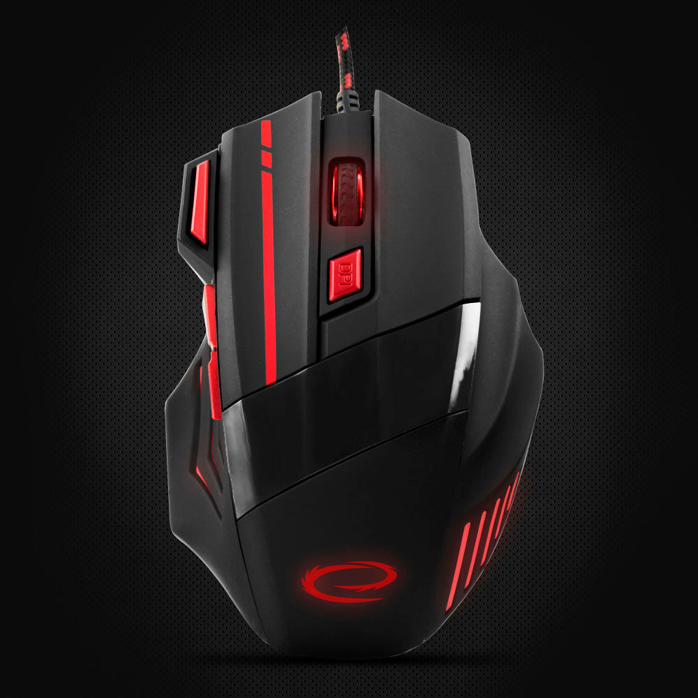 ESPERANZA MYSZ PRZEWOD. GAMING LED 7D OPT. USB WOLF CZERWONA