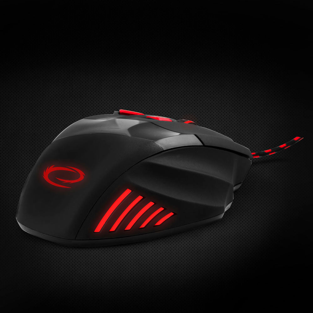 ESPERANZA MYSZ PRZEWOD. GAMING LED 7D OPT. USB WOLF CZERWONA