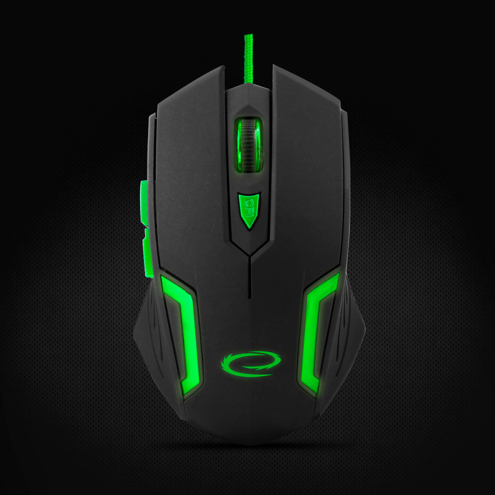 ESPERANZA MYSZ PRZEWOD. GAMING LED 6D OPT. USB FIGHTER ZIELONA
