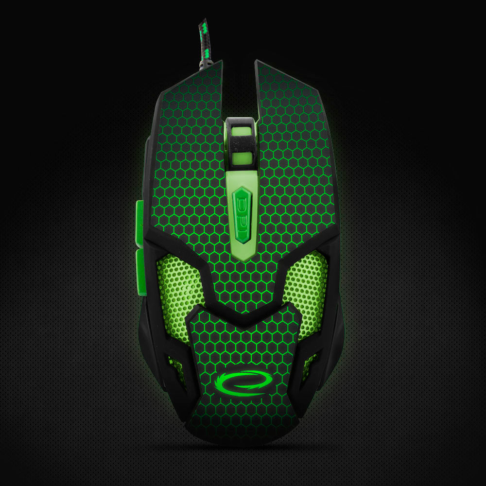 ESPERANZA MYSZ PRZEWOD. GAMING LED 6D OPT. USB COBRA ZIELONA