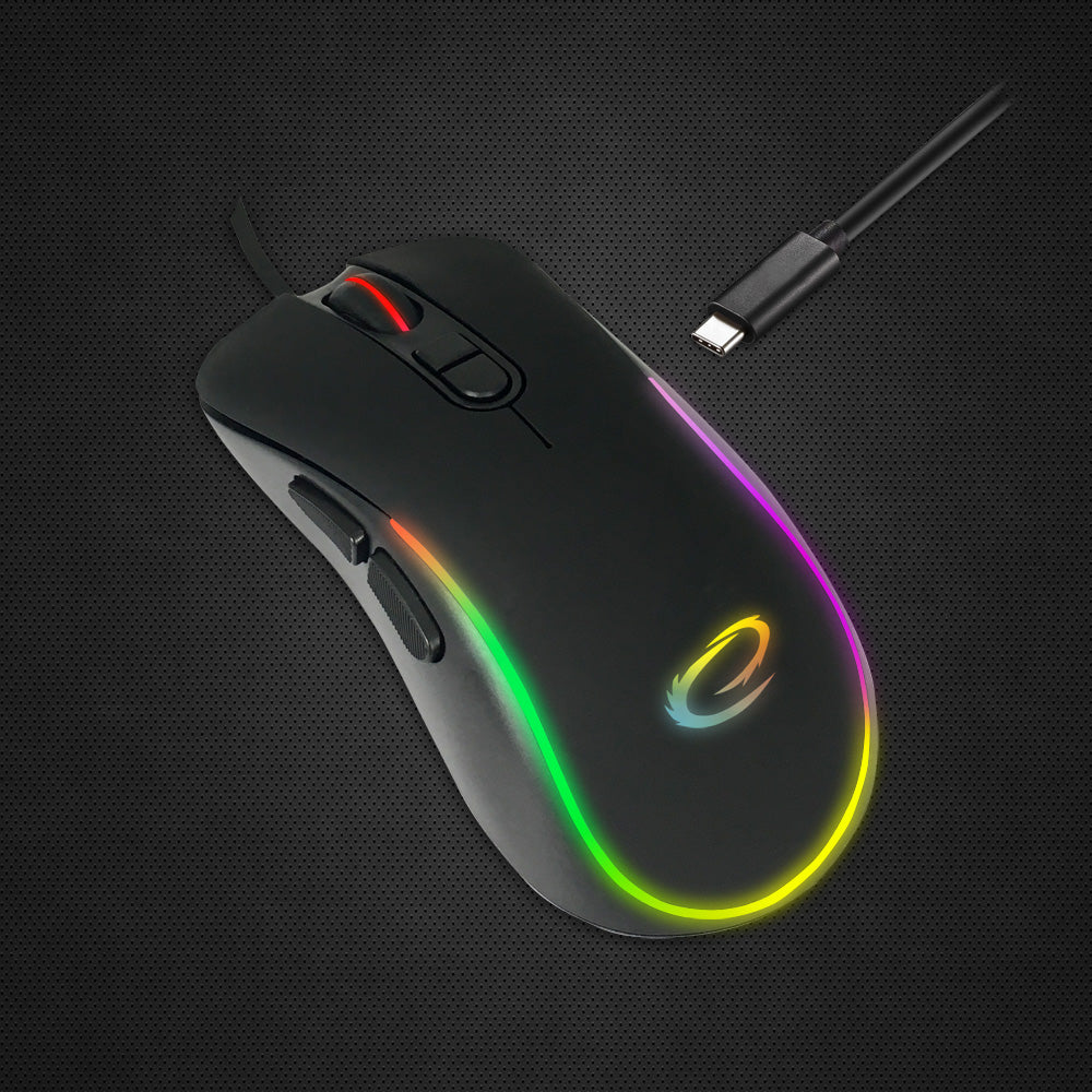 ESPERANZA MYSZ PRZEWOD. GAMING LED RGB 7D OPT. USB-C HESPERIS