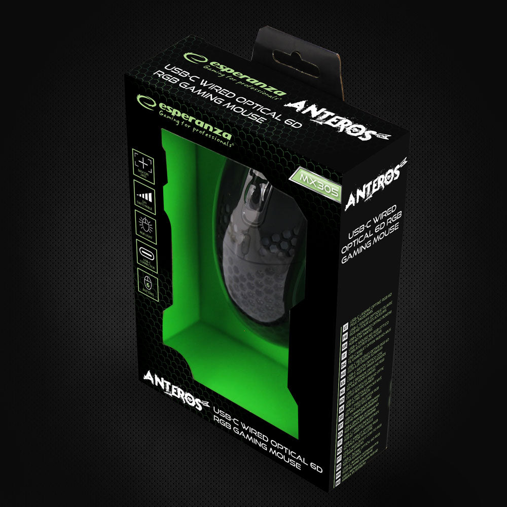ESPERANZA MYSZ PRZEWOD. GAMING LED GRB 6D OPT. USB ANTEROS