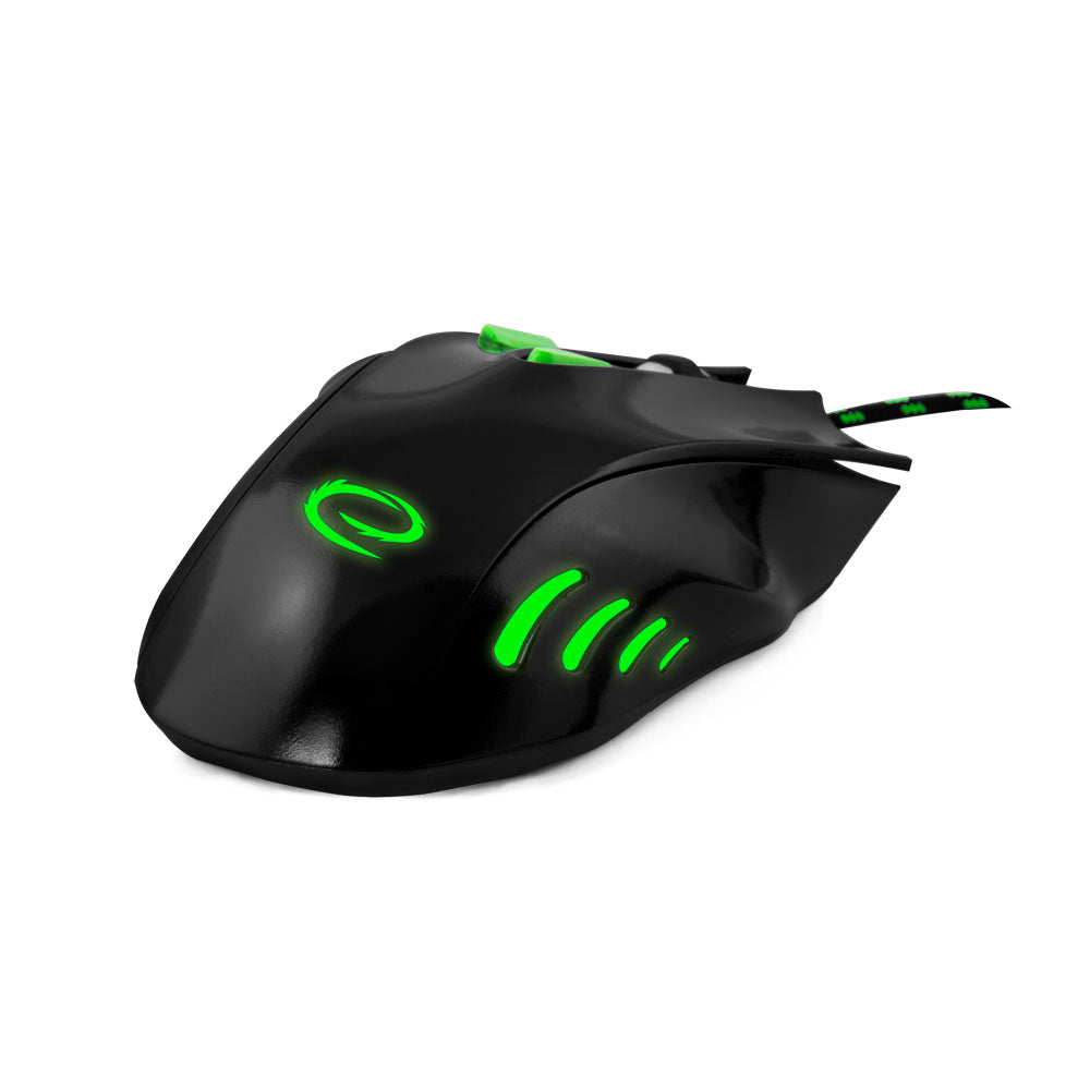 ESPERANZA MYSZ PRZEWOD. GAMING LED 7D OPT. USB HAWK CZARNO-ZIELONA