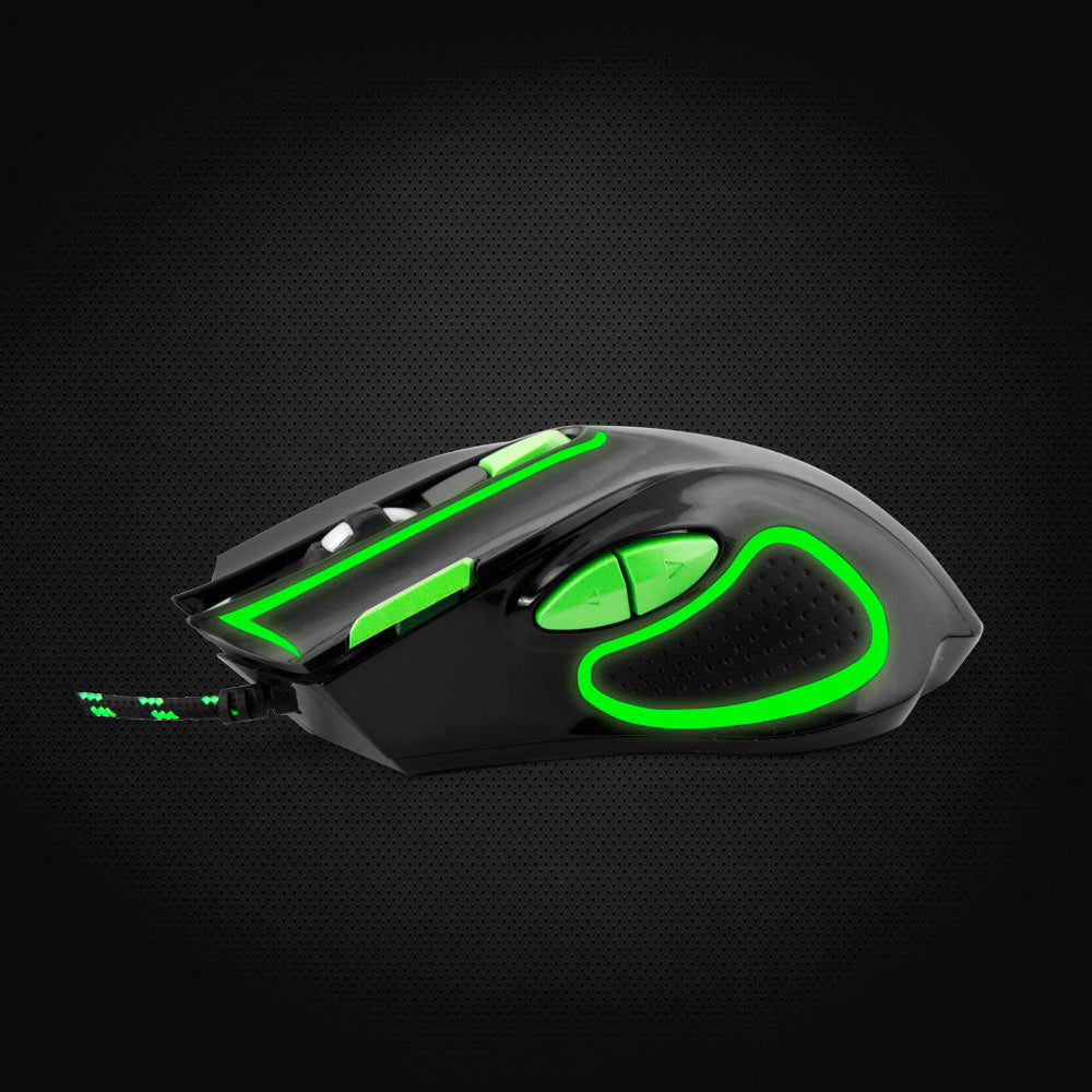ESPERANZA MYSZ PRZEWOD. GAMING LED 7D OPT. USB HAWK CZARNO-ZIELONA