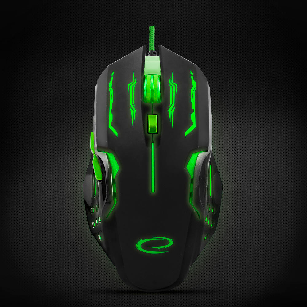ESPERANZA MYSZ PRZEWOD. GAMING LED 6D OPT. USB APACHE ZIELONA