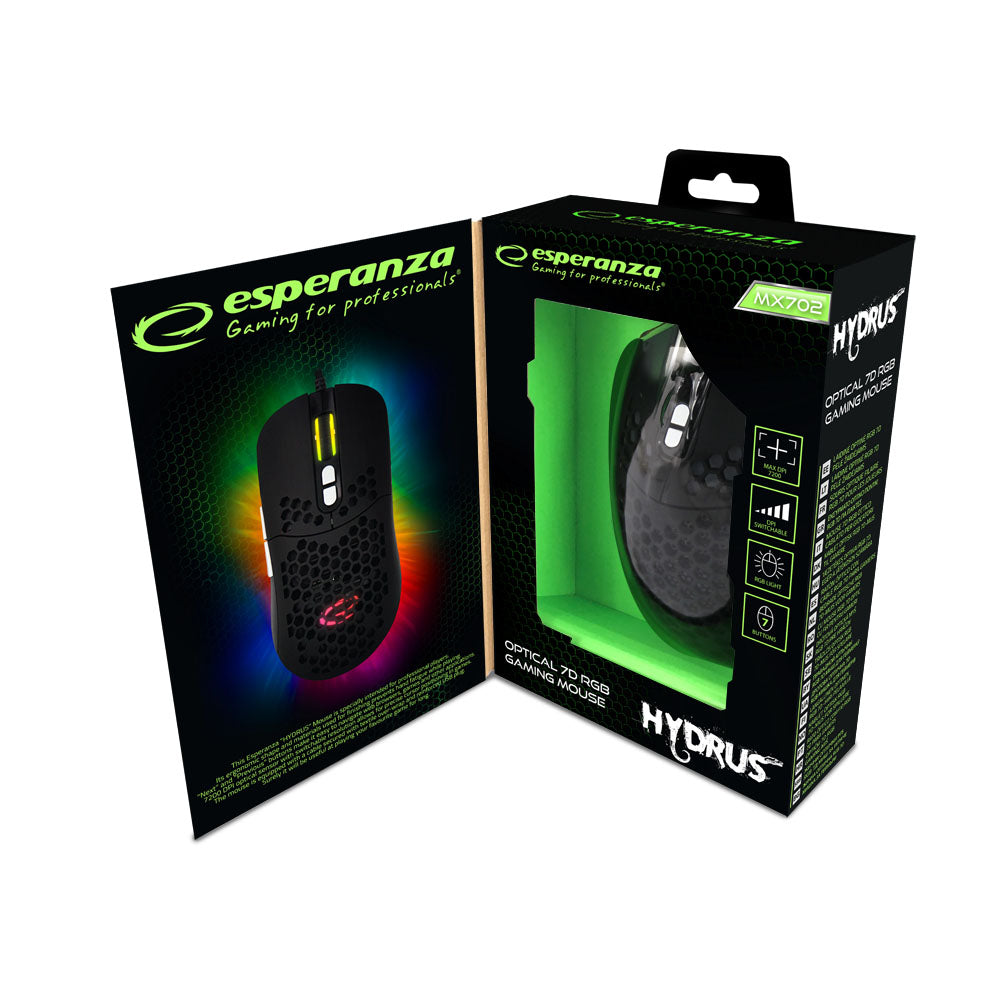 ESPERANZA MYSZ PRZEWOD. GAMING LED RGB 7D OPT. USB HYDRUS