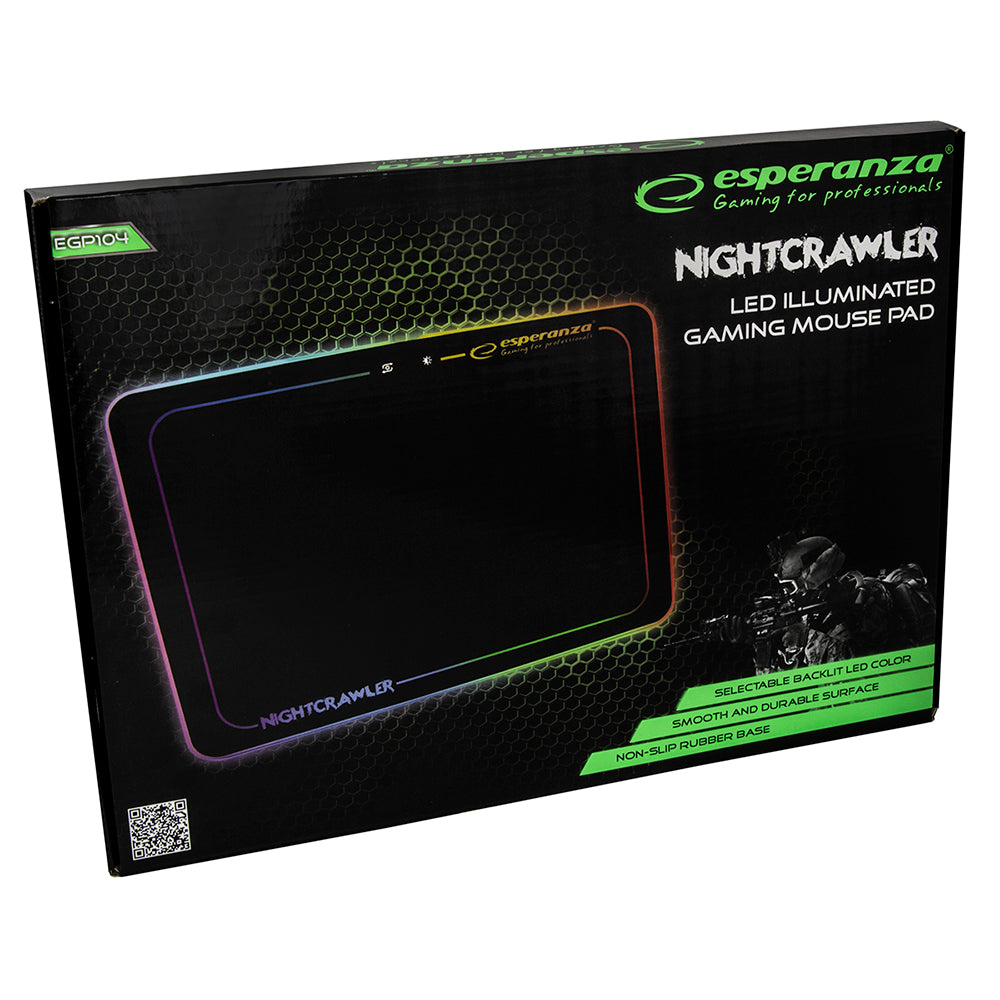 ESPERANZA PODKŁADKA GAMING POD MYSZ LED RGB NIGHTCRAWLER