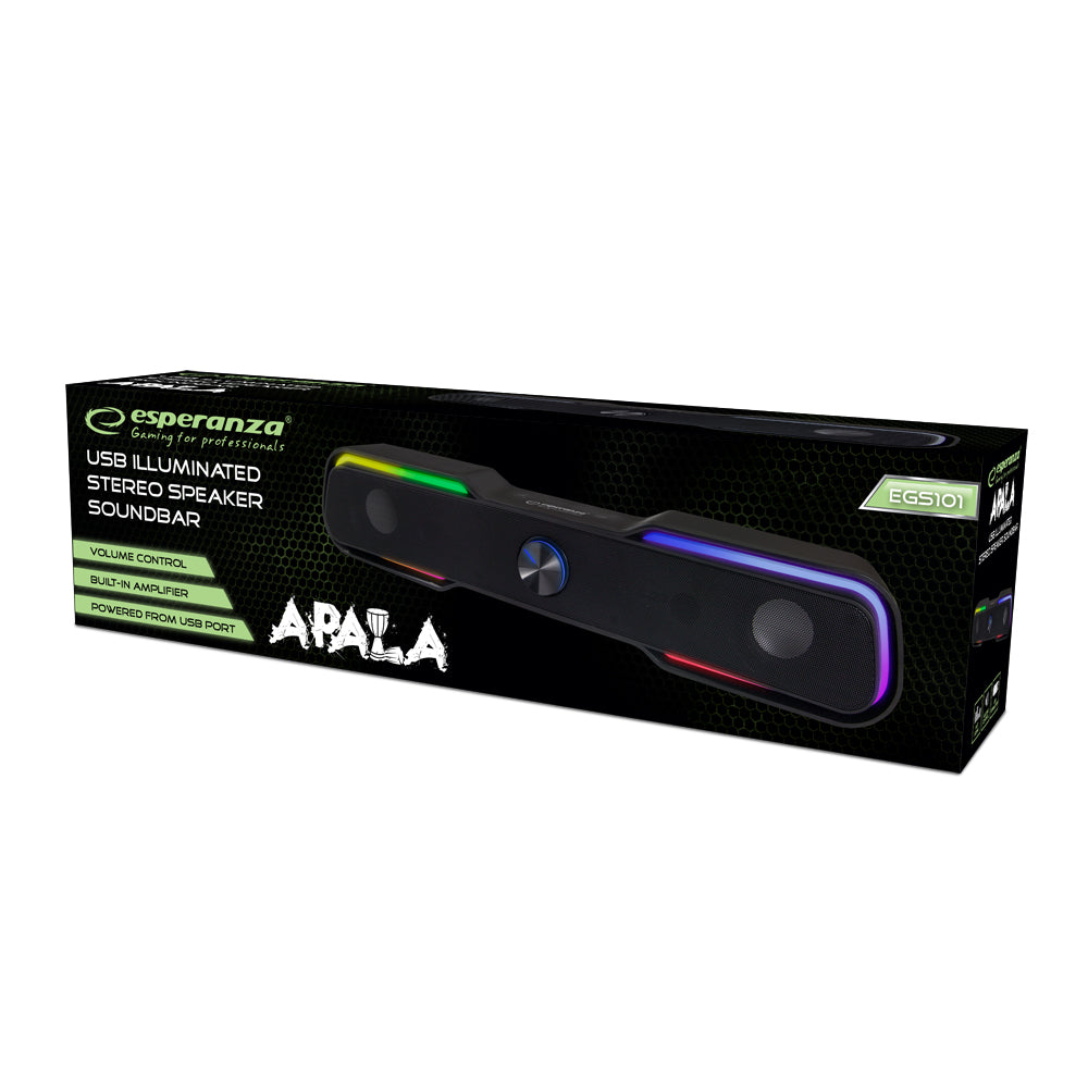 ESPERANZA GŁOŚNIK USB/SOUNDBAR LED RAINBOW APALA
