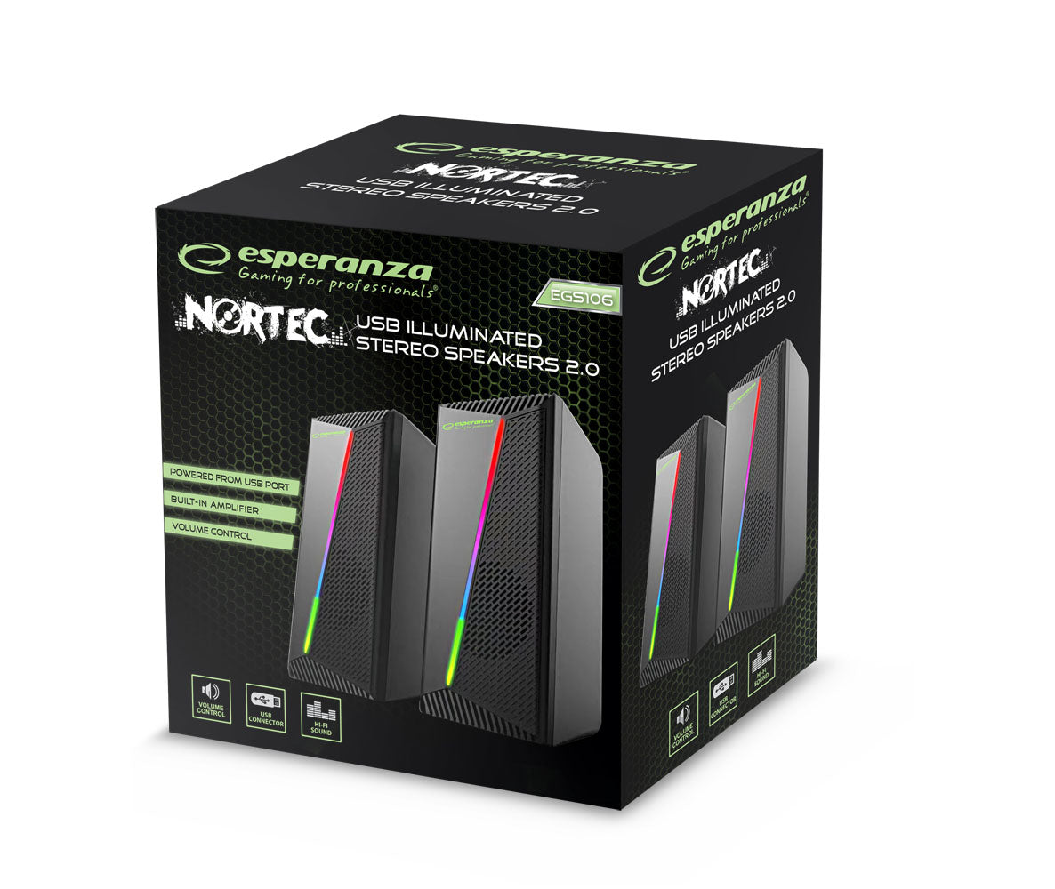 ESPERANZA GŁOŚNIKI 2.0 USB LED RAINBOW NORTEC