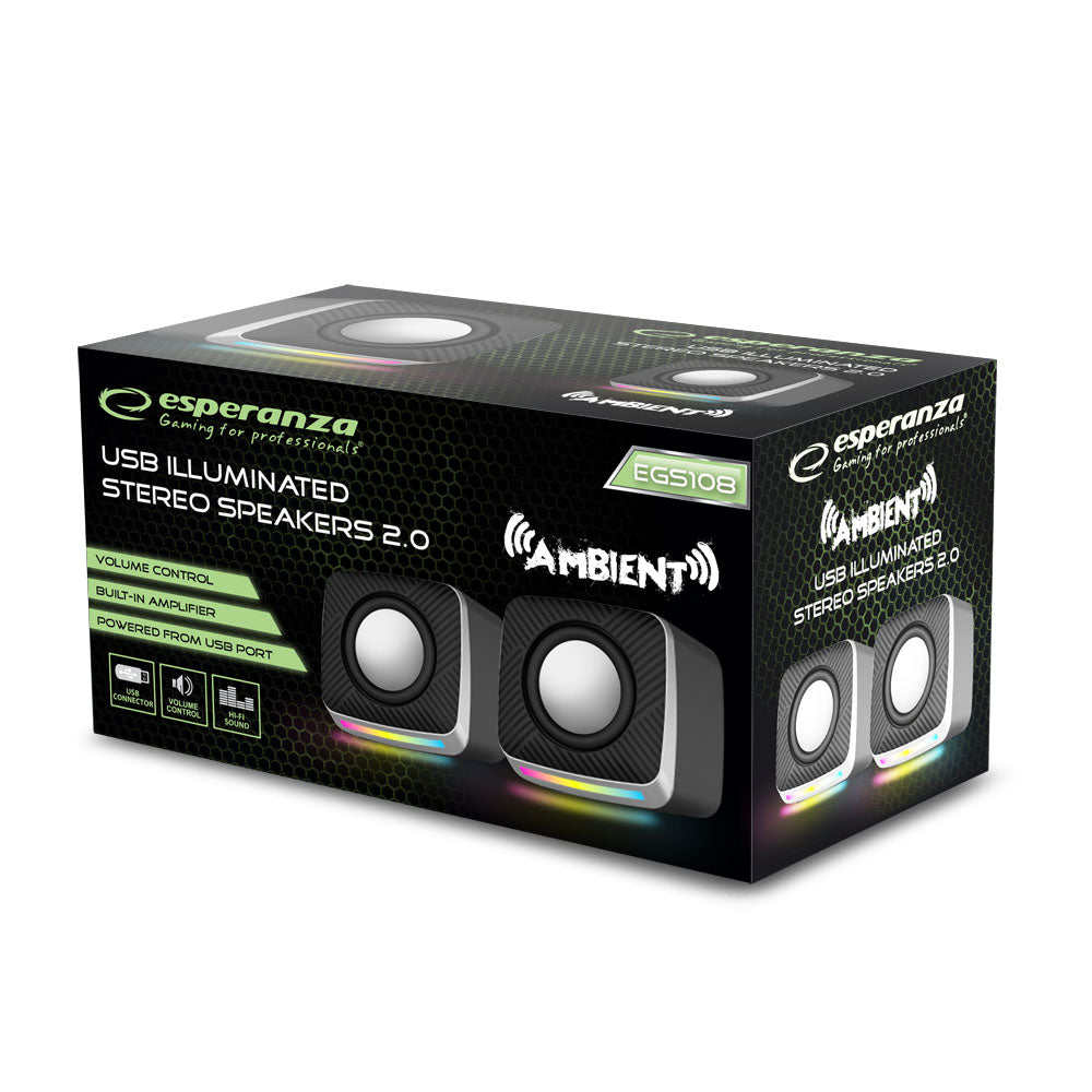 ESPERANZA GŁOŚNIKI 2.0 USB LED RAINBOW AMBIENT