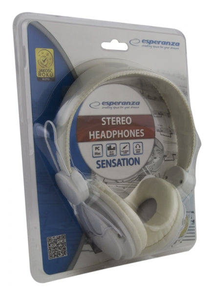 ESPERANZA SŁUCHAWKI AUDIO SENSATION BIAŁE