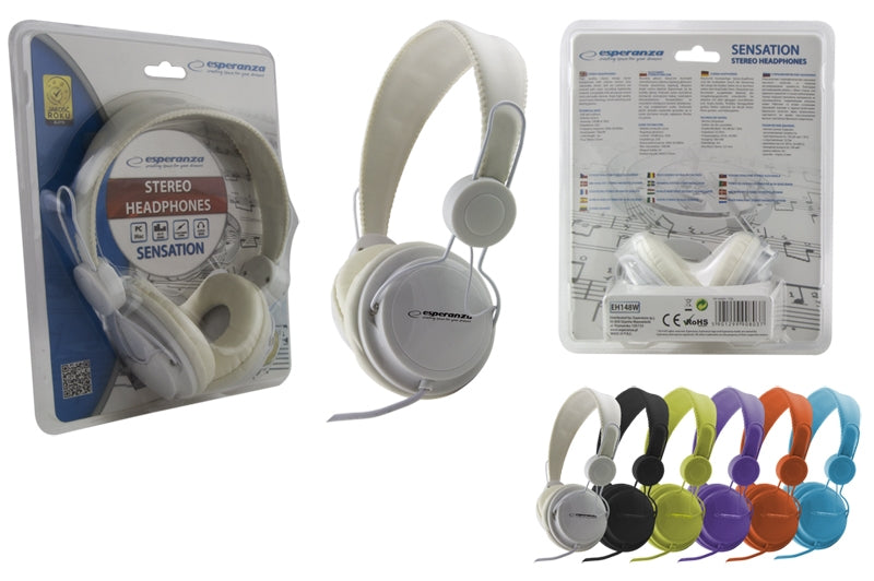 ESPERANZA SŁUCHAWKI AUDIO SENSATION BIAŁE