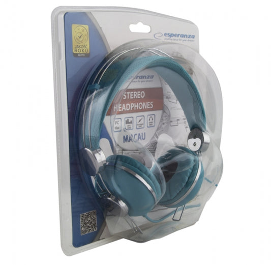 ESPERANZA SŁUCHAWKI AUDIO MACAU TURKUSOWE