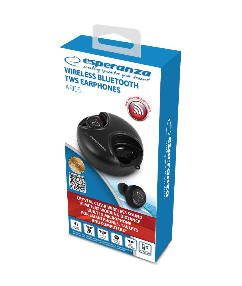 ESPERANZA SŁUCHAWKI DOUSZNE BLUETOOTH TWS ARIES