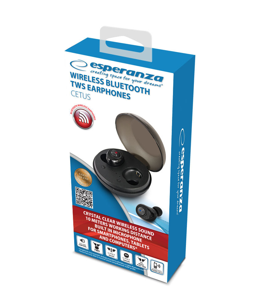 ESPERANZA SŁUCHAWKI DOUSZNE BLUETOOTH TWS CETUS