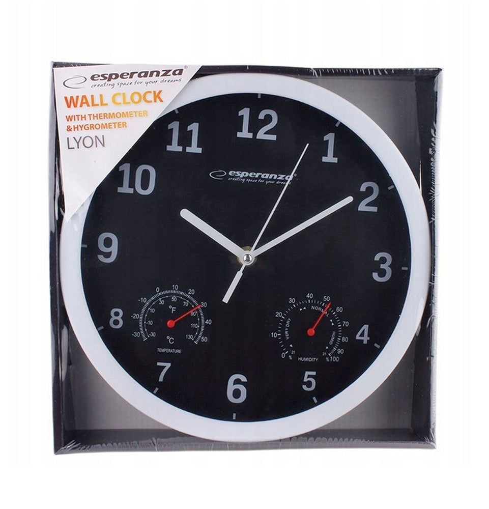ESPERANZA ZEGAR ŚCIENNY LYON CZARNY