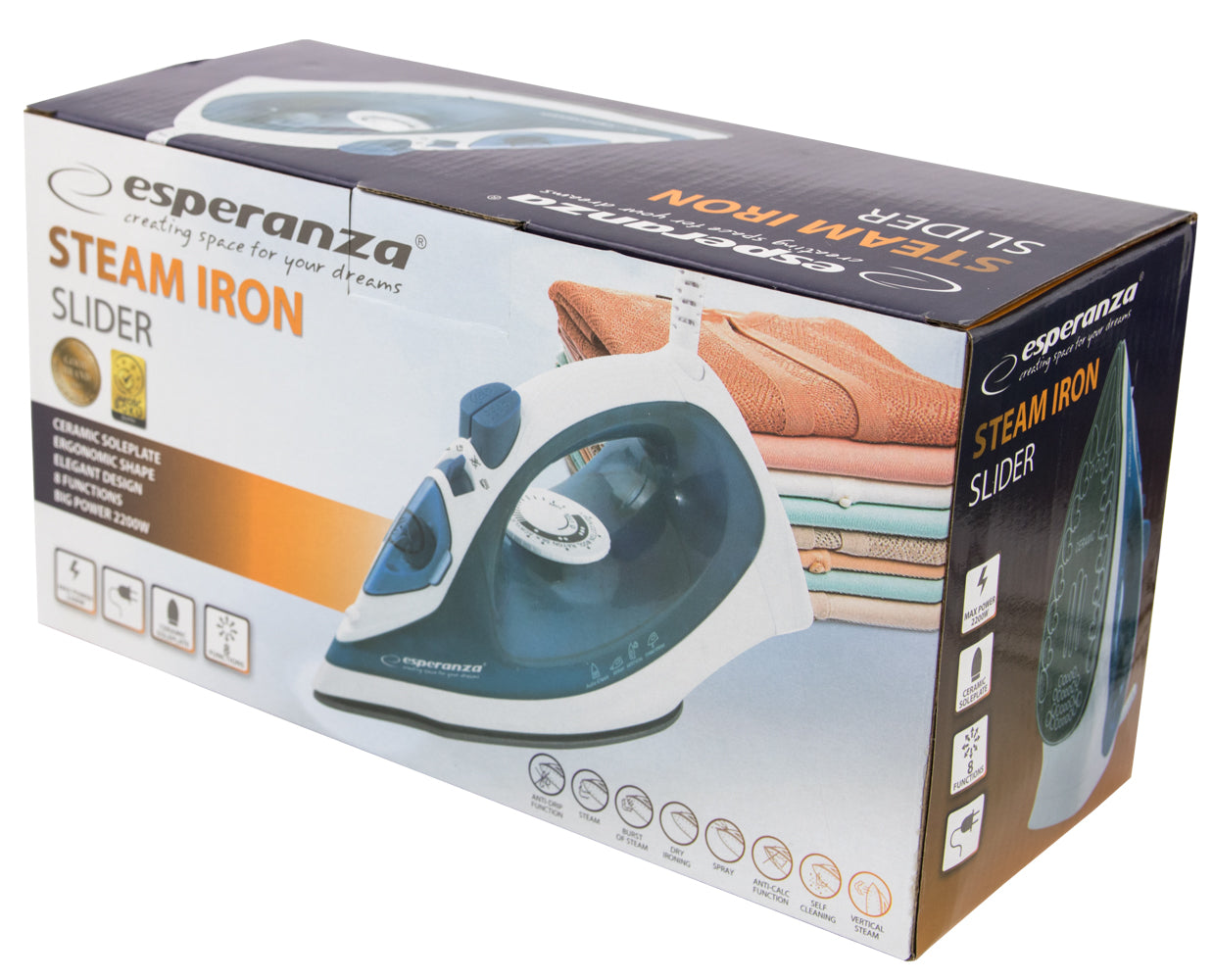 ESPERANZA ŻELAZKO PAROWE SLIDER CERAMIC 2200W