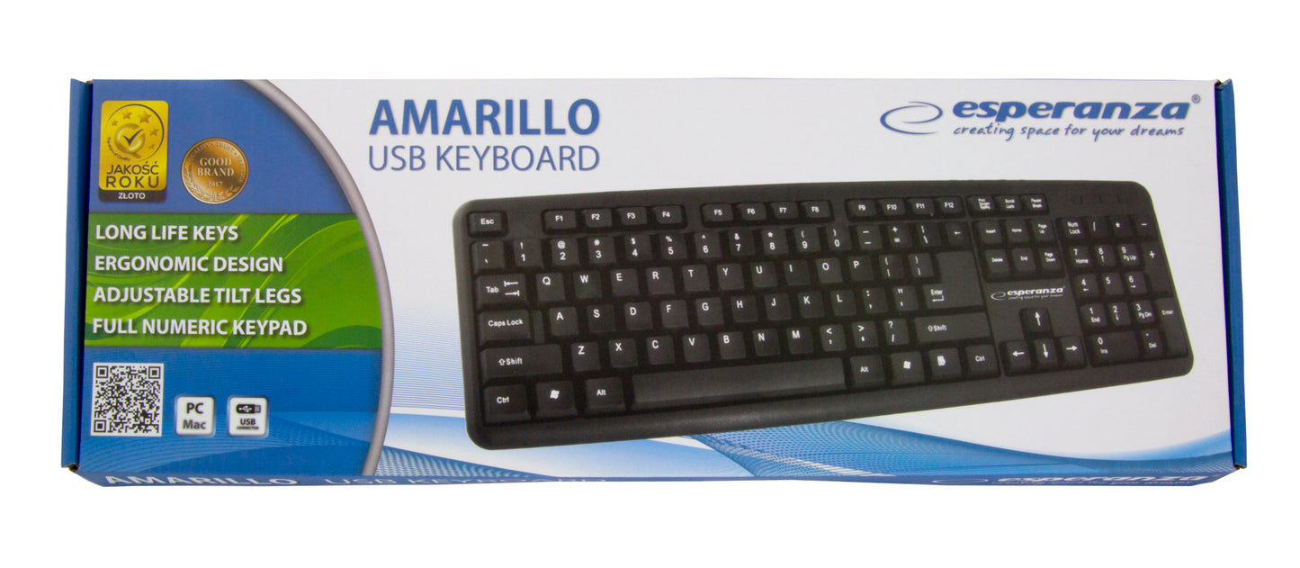 ESPERANZA KLAWIATURA PRZEWOD. STANDARDOWA USB AMARILLO