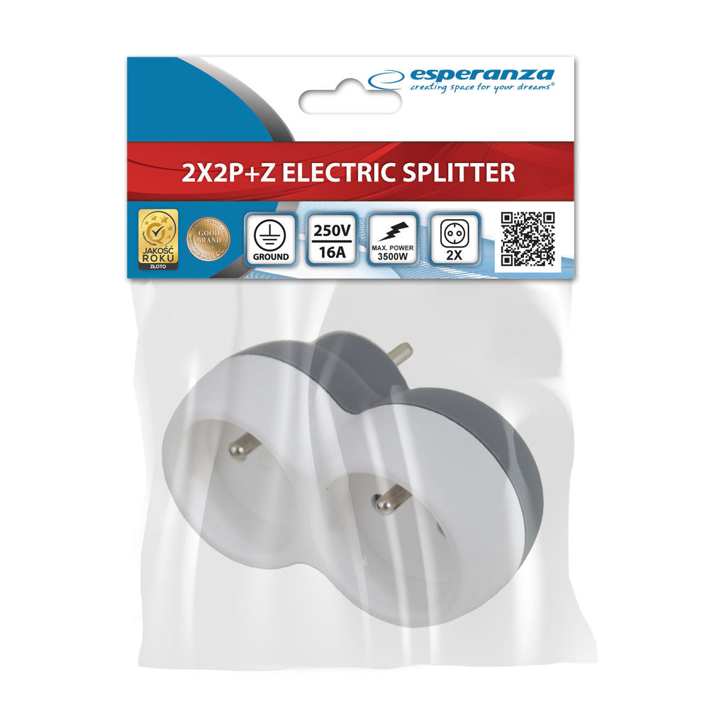 ESPERANZA ROZGAŁĘŹNIK ELEKTRYCZNY 2 GN. BIAŁO-SZARY