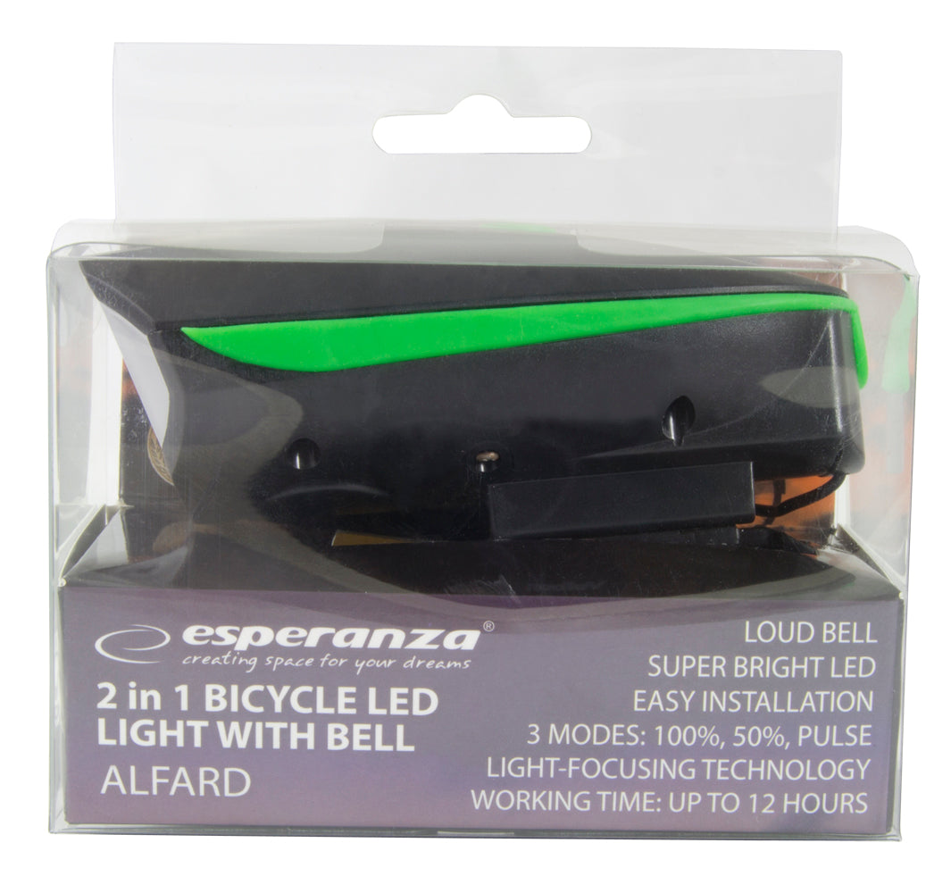 ESPERANZA LAMPKA LED ROWEROWA NA PRZÓD Z DZWONKIEM ALFARD