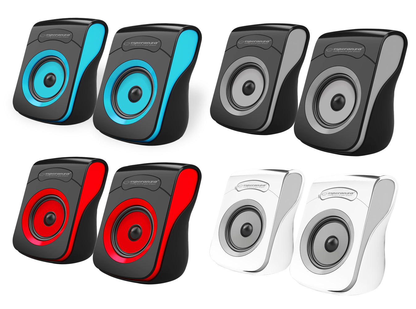 ESPERANZA GŁOŚNIKI 2.0 USB FLAMENCO CZARNO-NIEBIESKIE
