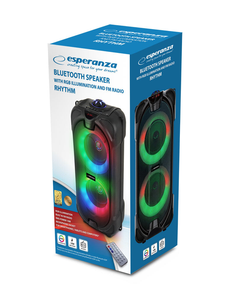 ESPERANZA GŁOŚNIK BT FM LED RGB RYTHM