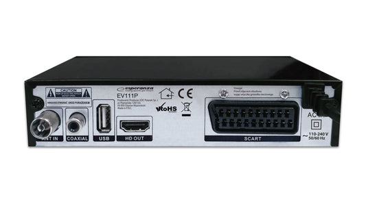 ESPERANZA TUNER/DEKODER CYFROWY DVB-T2 H.265/HEVC EV111P