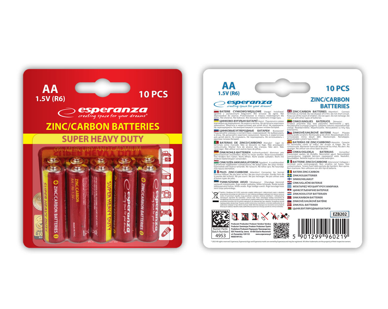 ESPERANZA BATERIE ZN-C AA 10SZT BLISTER