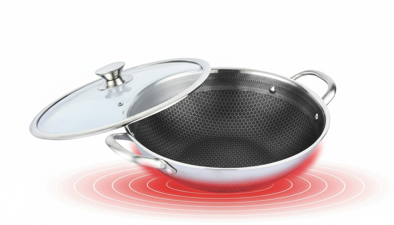 Cheffinger DIAMOND - WOK 32-36cm / Garnek Kazań Kasan stal nierdzewna