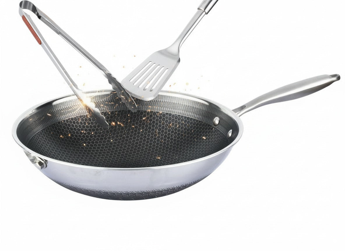 Cheffinger DIAMOND - WOK z rączką (32 cm) / Garnek Kazań Kasan stal nierdzewna