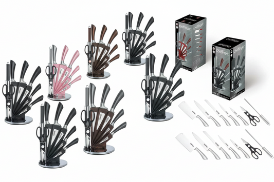 Cheffinger – 8-częściowy zestaw noży w stojaku akrylowym (podstawa 360°) CF-KS01